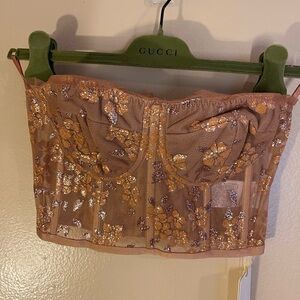 Authentic Scanlan Theodore Tinsel Floral Bustier size 8 AU / 4 US